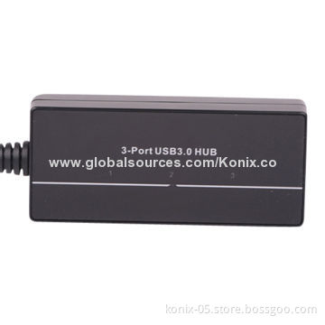 High-speed 3-port USB 3.0 hub with one external chargerNew